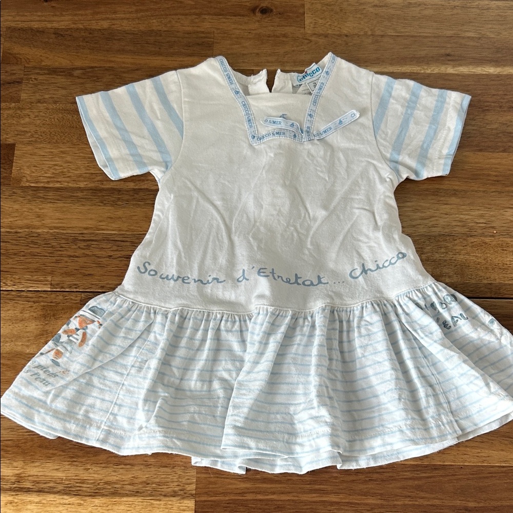 Vintage Chicco Baby Girl Nautical French Dress